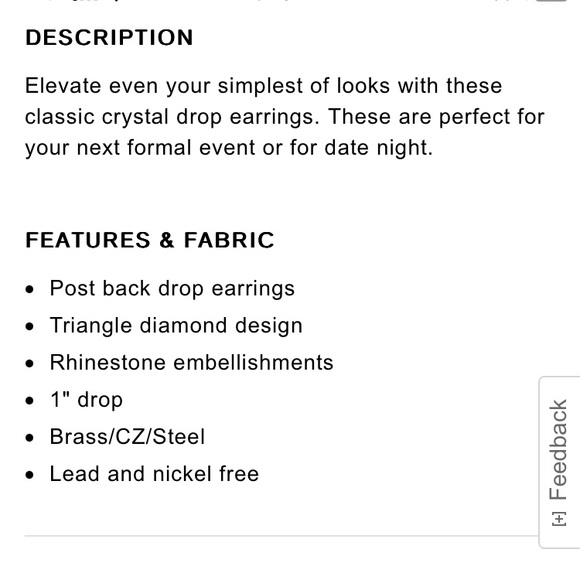 Triangle Crystal Drop Earrings - Picture 5 of 5